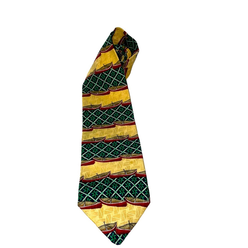 Bob Timberlake Men’s Silk Tie With Canoes
